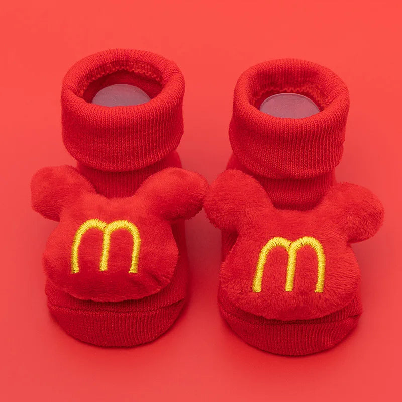 Meias Antiderrapantes Bebê Estampadas | Unissex 0–3 Anos
