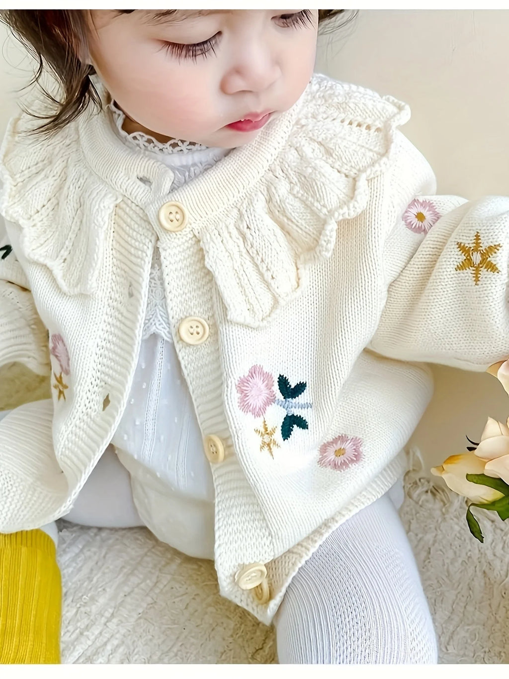 Cardigan Tricô Infantil Menina | Manga Longa 1–8 Anos