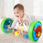Rolo Inflável Sensorial para Engatinhar | Chocalho Bebê 6–12 Meses
