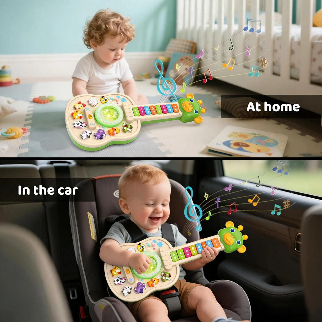 Guitarra Eletrônica Infantil Girafa | Piano com Sons, Luzes e Animais