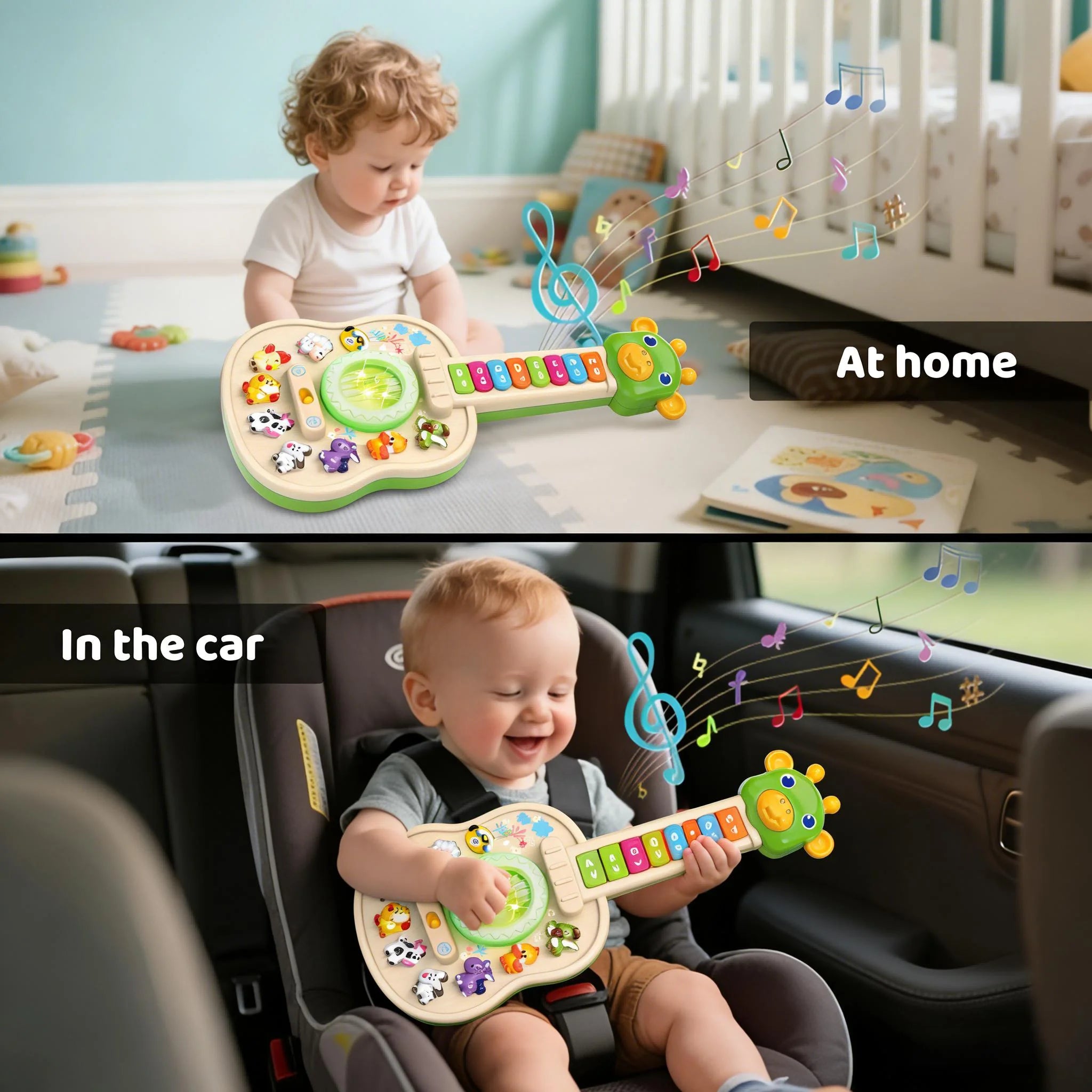Guitarra Eletrônica Infantil Girafa | Piano com Sons, Luzes e Animais