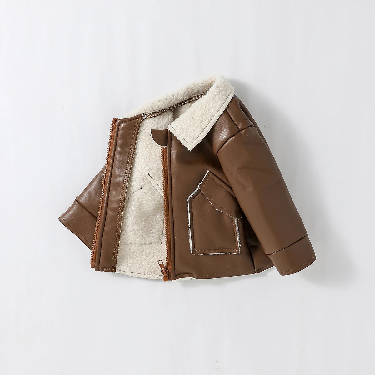 Jaqueta Bebê Menino | Couro PU Manga Longa Fashion Outono/Inverno 3M–3 Anos