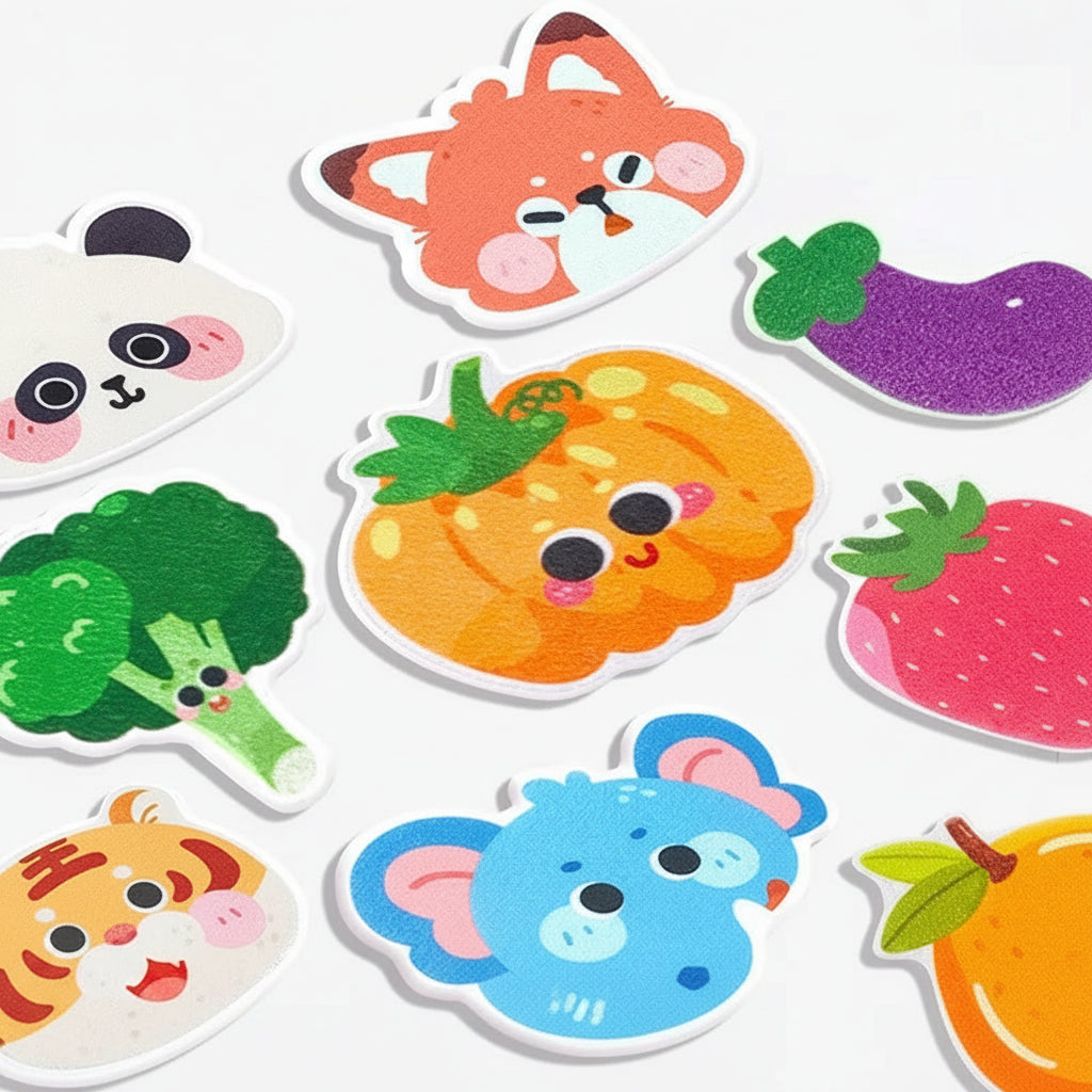 Livro de Feltro Montessori | Histórias com Animais e Frutas para Bebês