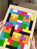 Quebra-Cabeça de Madeira Colorido | Tangram Montessori para Crianças