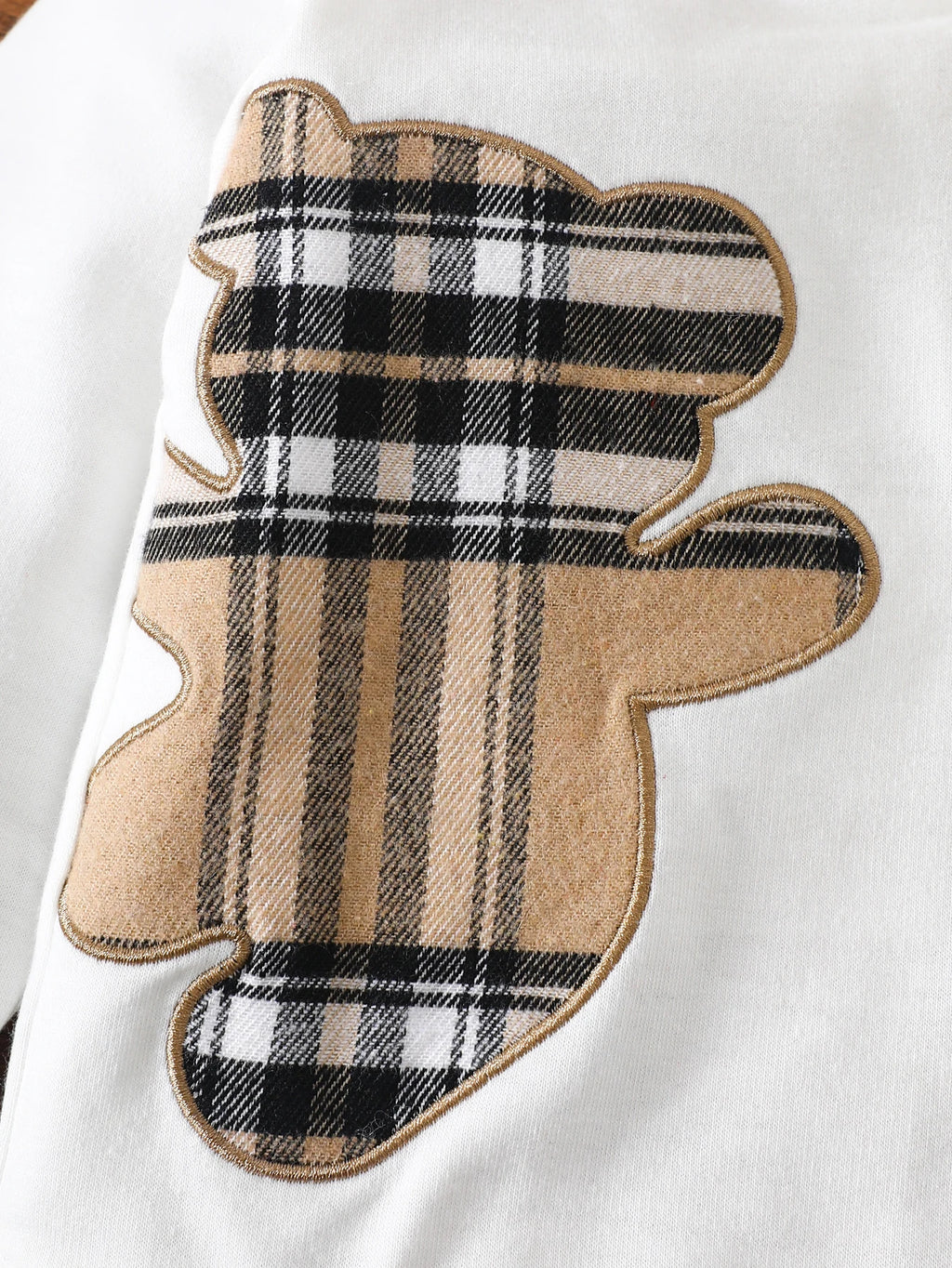 Conjunto 2 Peças Bebê Teddy Bear | Moletom Capuz Xadrez Urso + Calça Jogger 6M–2 Anos