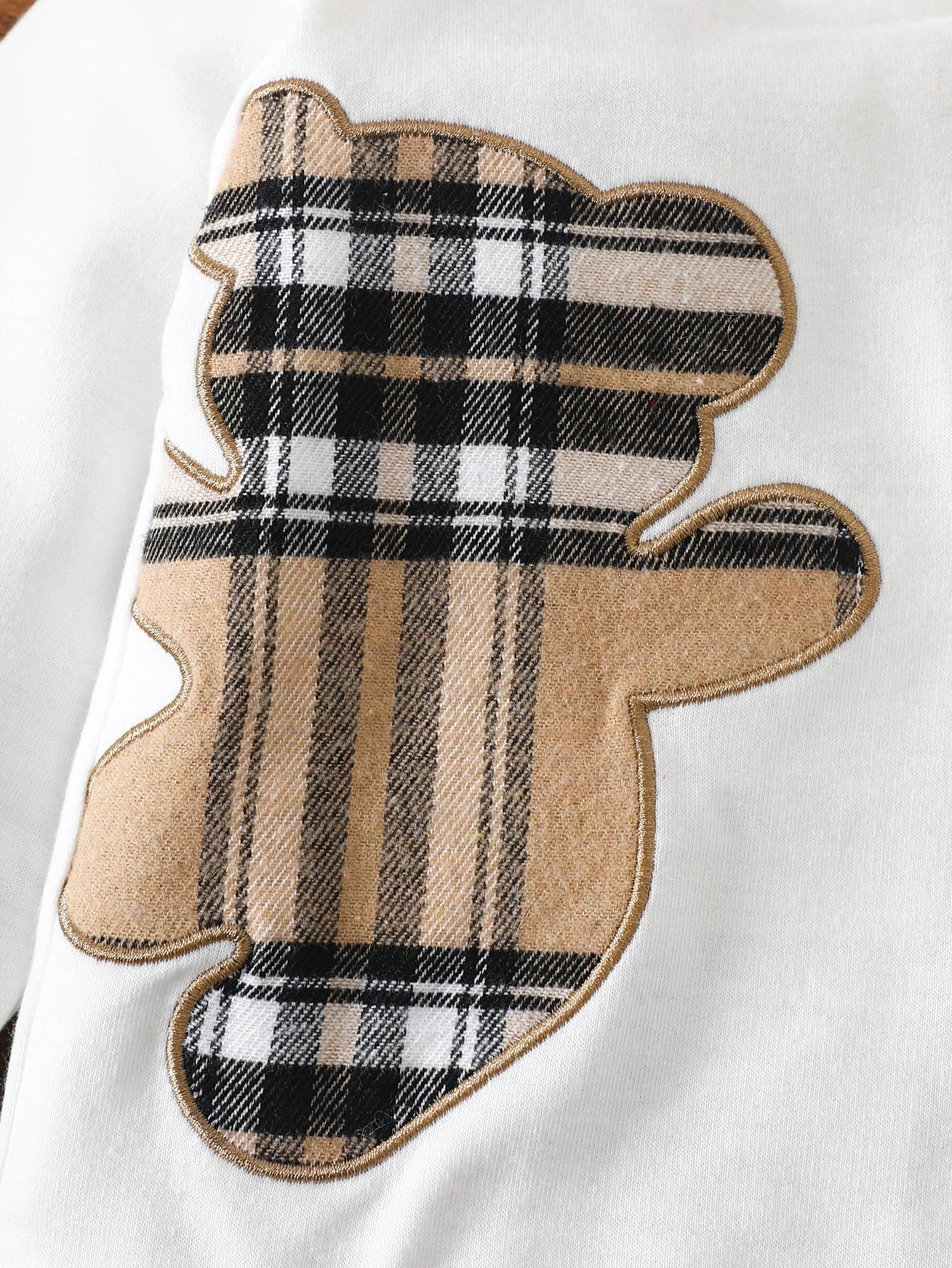 Conjunto 2 Peças Bebê Teddy Bear | Moletom Capuz Xadrez Urso + Calça Jogger 6M–2 Anos
