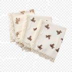 Manta Musselina Bebê Recém-Nascido Teddy Bear | Cobertor Urso Xadrez Swaddle