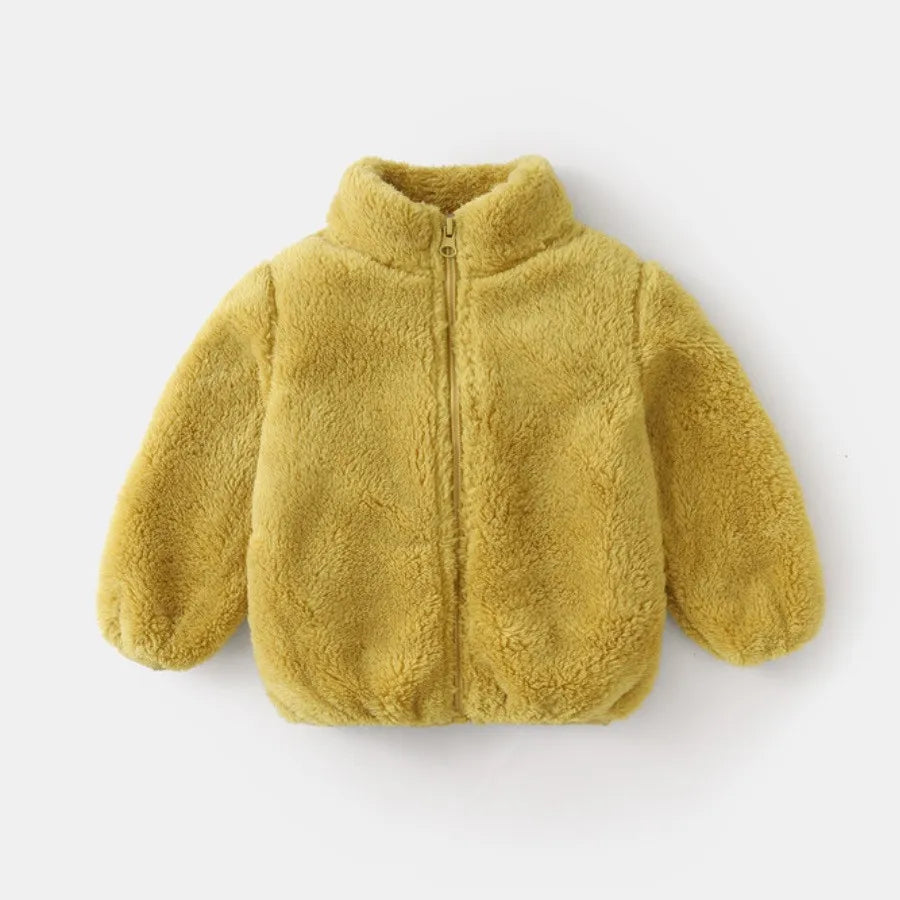 Casaco Pelúcia Infantil Gola Alta | Zíper Quentinho 9M–6 Anos