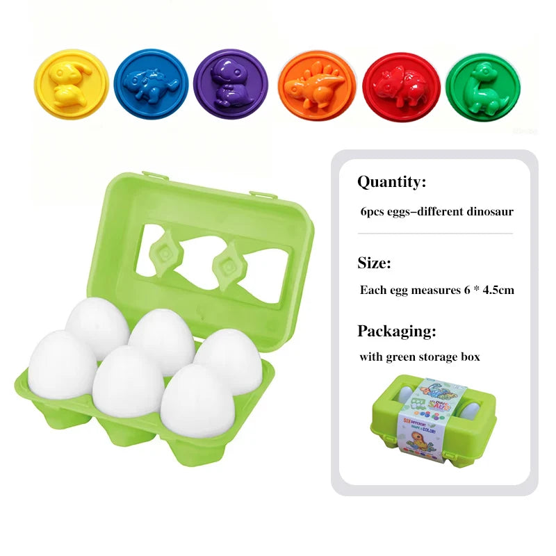 Puzzle Montessori de Encaixe Ovos | Formas e Dinossauros 1–4 Anos