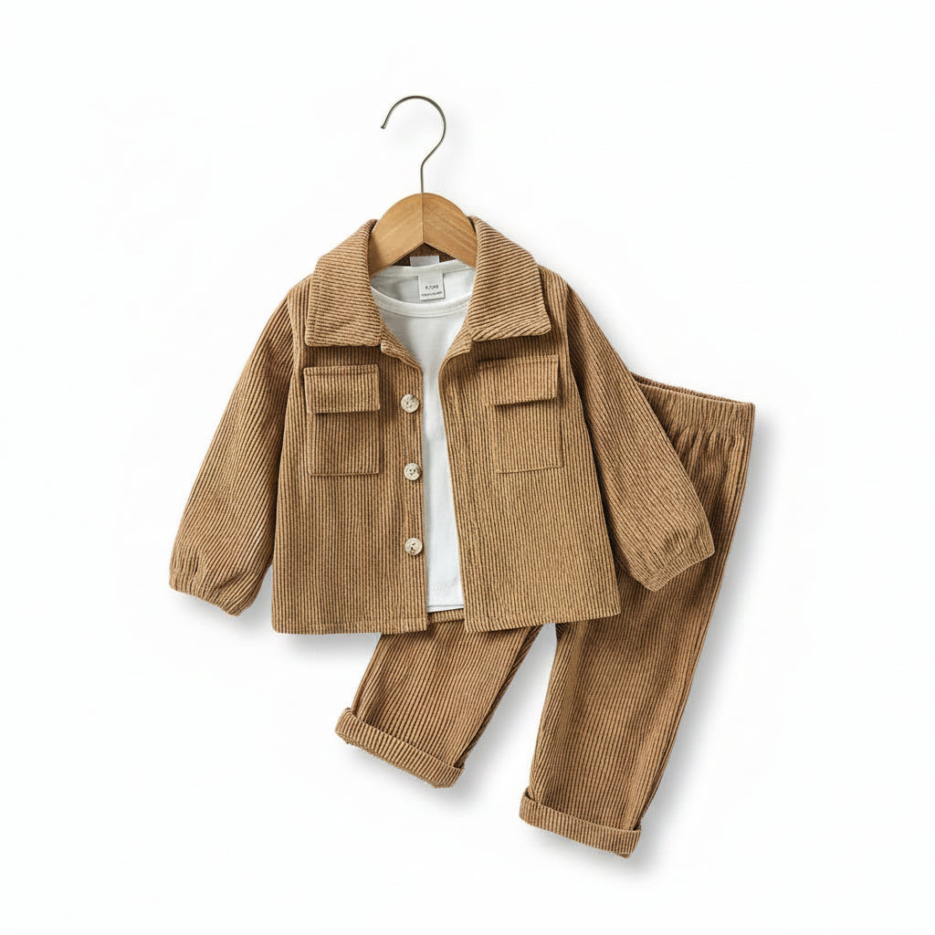 Conjunto 2 Peças Bebê Menino Teddy Bear | Jaqueta + Calça 4 Estações 3M–2 Anos