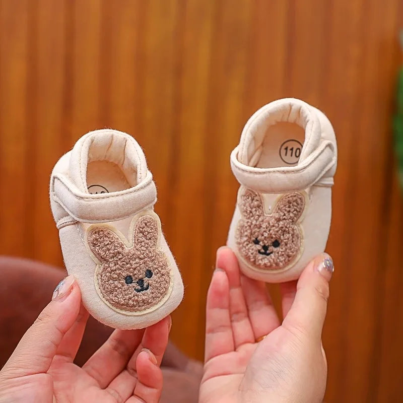 Sandália Bebê Teddy Bear | Sola Macia Bico Fechado Primeiros Passos 0–18 Meses