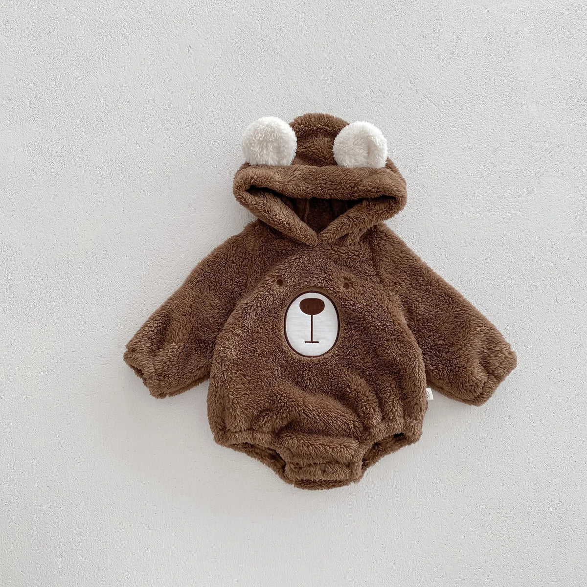 Macacão Bebê Inverno com Orelhinhas de Urso | Plush com Capuz Versão Coreana 0–12 Meses