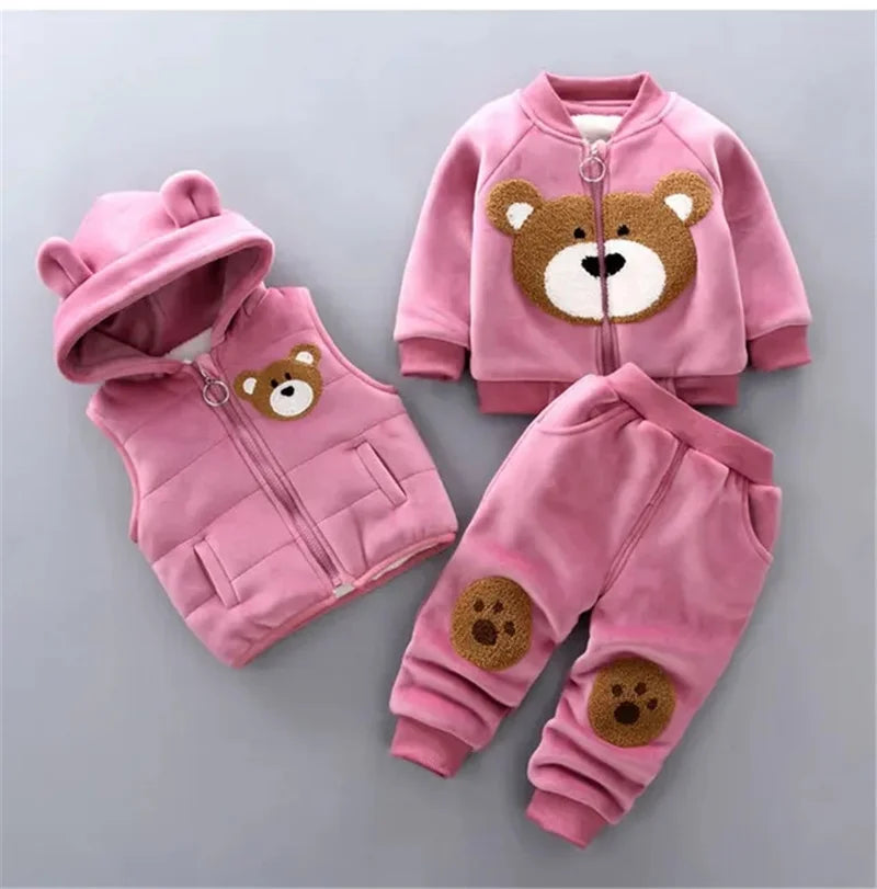 Conjunto Esportivo Bebê Natal | Roupa Outono/Inverno com Capuz 6M–4 Anos