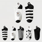Kit 10 Pares Meias Femininas Teddy Bear | Cano Baixo Estampa Urso