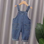 Jardineira Jeans Bebê Unissex Teddy Bear | Cartoon Casual Alças Reguláveis 9M–5 Anos