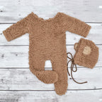 Kit Ensaio Fotográfico Recém-Nascido Teddy Bear | Fantasia e Macacão para Newborn