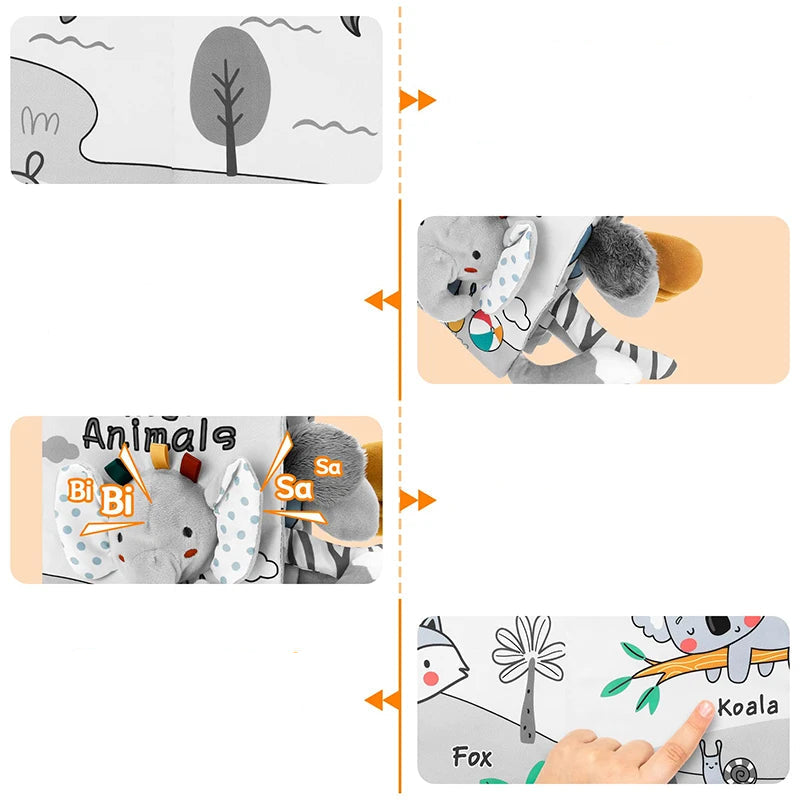 Livro Sensorial Bebê 3D Toque e Sinta | Estimulação Precoce 0–12 Meses