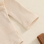Conjunto Bebê Menina | Body Canelado Manga Longa + Sainha Corduroy Outono/Inverno 3M–18 Meses