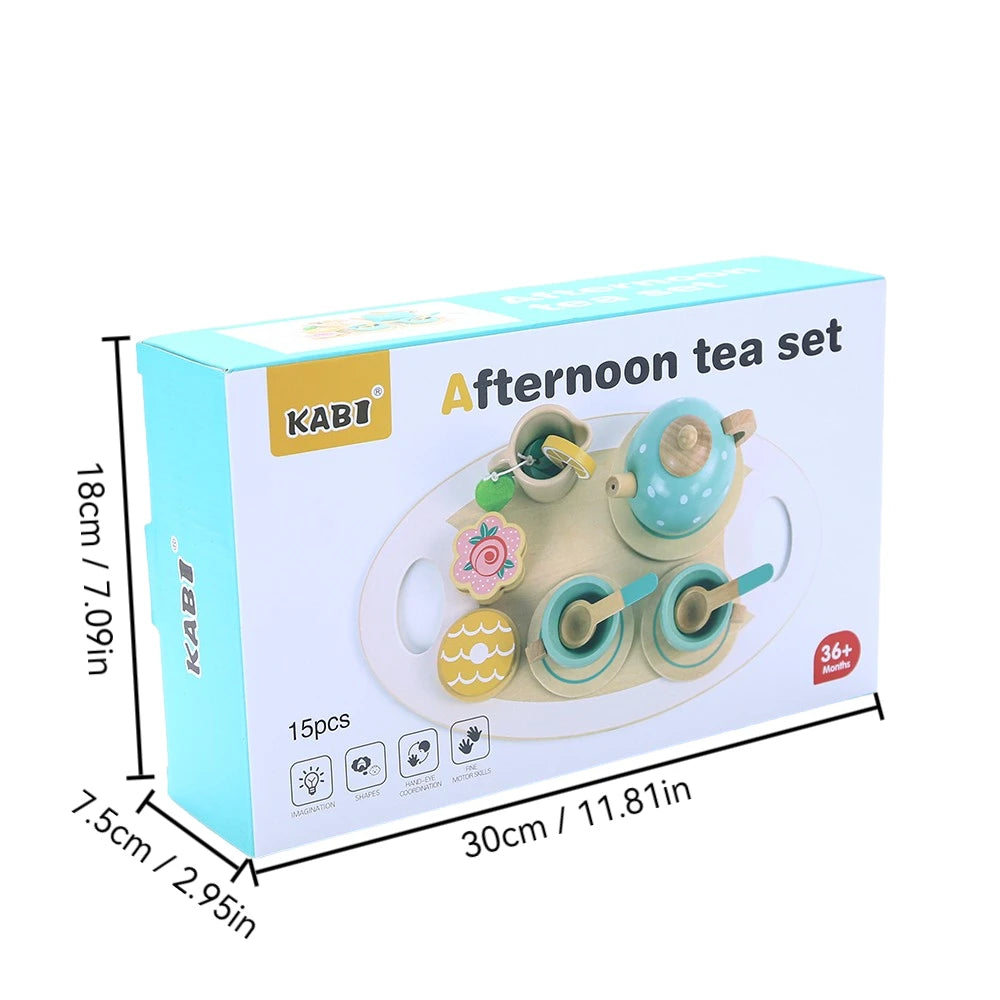 Kit Chá da Tarde em Madeira | Brinquedo Faz-de-Conta Infantil