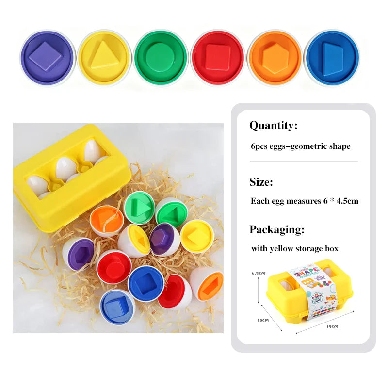 Puzzle Montessori de Encaixe Ovos | Formas e Dinossauros 1–4 Anos