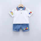 Conjunto 2 Peças Infantil Teddy Bear | Camiseta + Shorts Verão Algodão 1–5 Anos