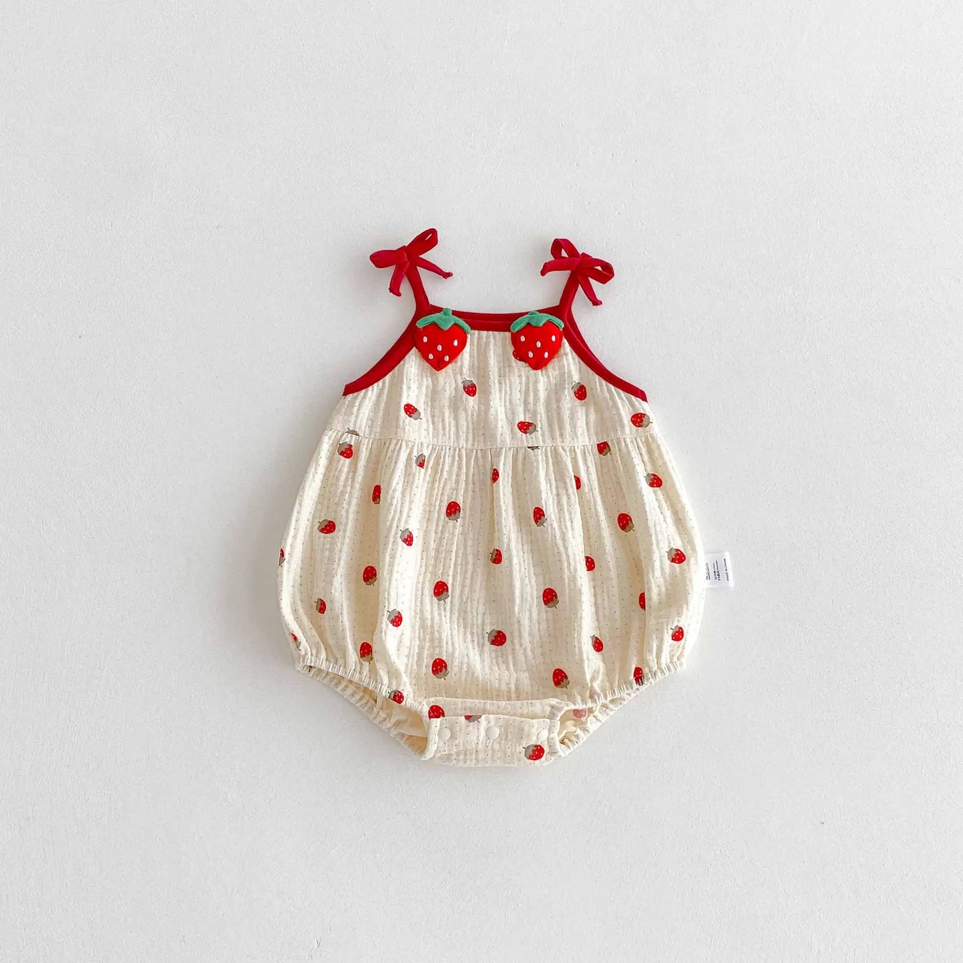 Body Bebê Sem Manga Estampa Morango | Meninas 6–24 Meses