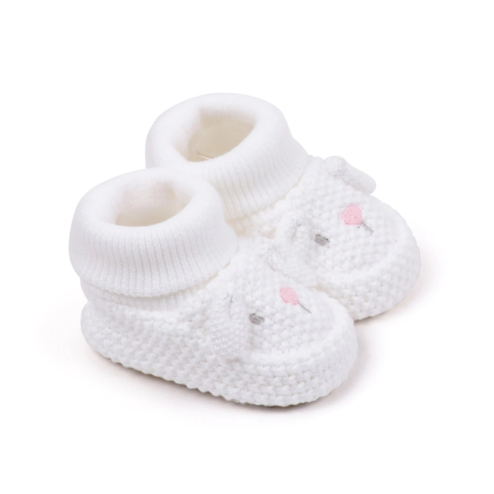 Sapatinho de Tricô Bebê com Orelhinhas Teddy Bear | Macio e Quentinho Inverno 0–12 Meses