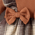 Conjunto 2 Peças Bebê Menina | Saia Xadrez + Gorro Preppy 0–18 Meses