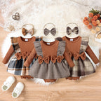 Conjunto 2 Peças Bebê Menina | Saia Xadrez + Gorro Preppy 0–18 Meses