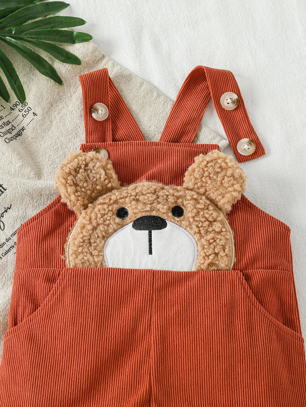 Macacão Bebê Unissex Teddy Bear | Cor Sólida Algodão Outono 3M–3 Anos
