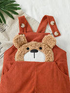 Macacão Bebê Unissex Teddy Bear | Cor Sólida Algodão Outono 3M–3 Anos
