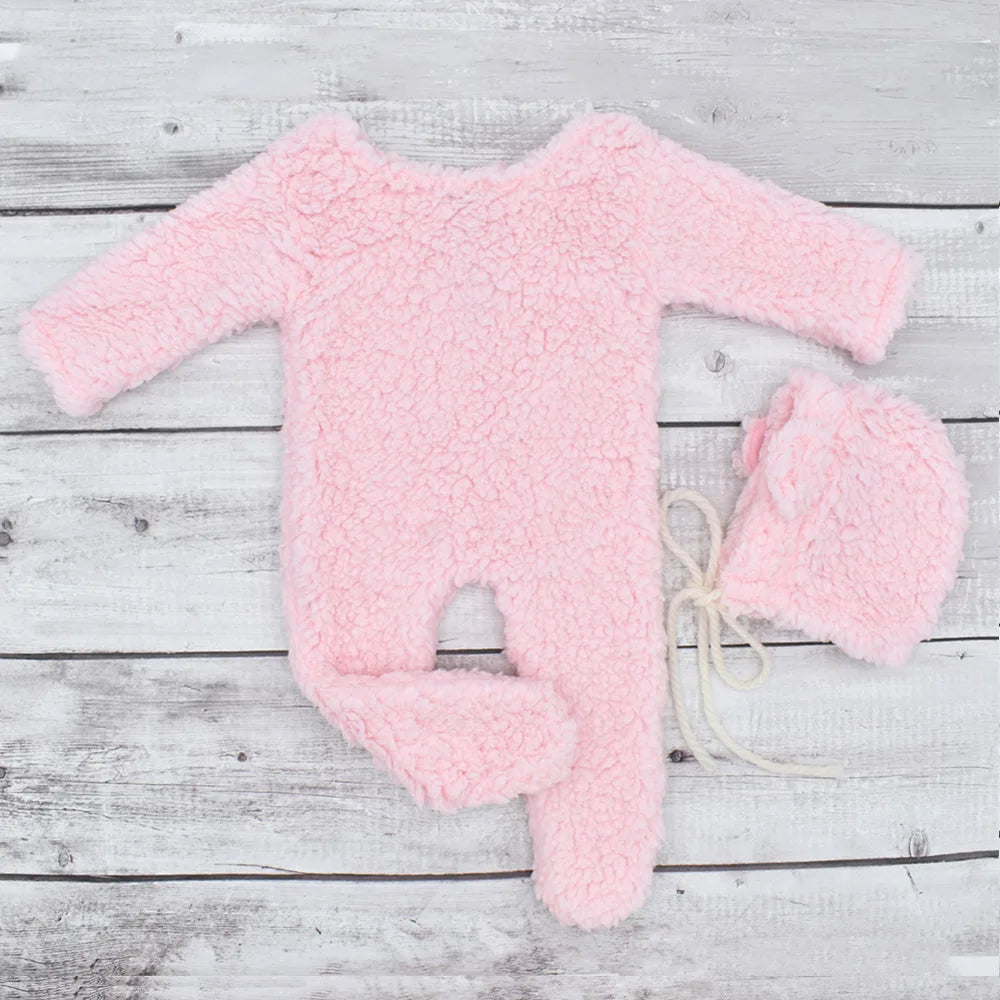 Kit Ensaio Fotográfico Recém-Nascido Teddy Bear | Fantasia e Macacão para Newborn