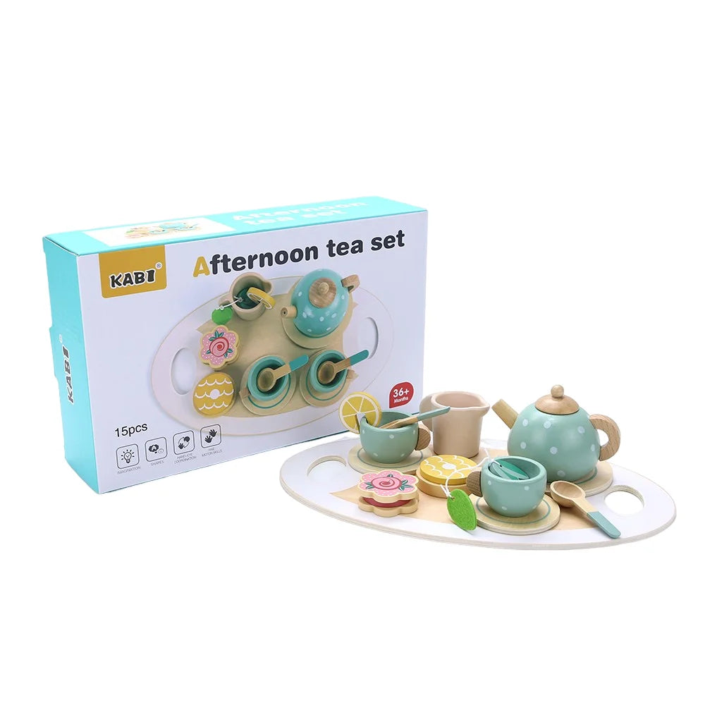 Kit Chá da Tarde em Madeira | Brinquedo Faz-de-Conta Infantil