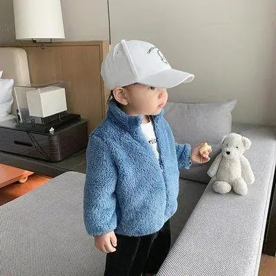 Casaco Pelúcia Infantil Gola Alta | Zíper Quentinho 9M–6 Anos
