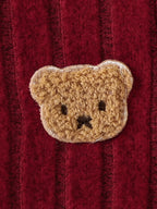 Conjunto Bebê Menino Inverno | Macacão Vermelho Emblema Urso + Touca 0–18 Meses