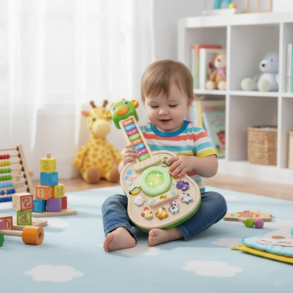 Guitarra Eletrônica Infantil Girafa | Piano com Sons, Luzes e Animais