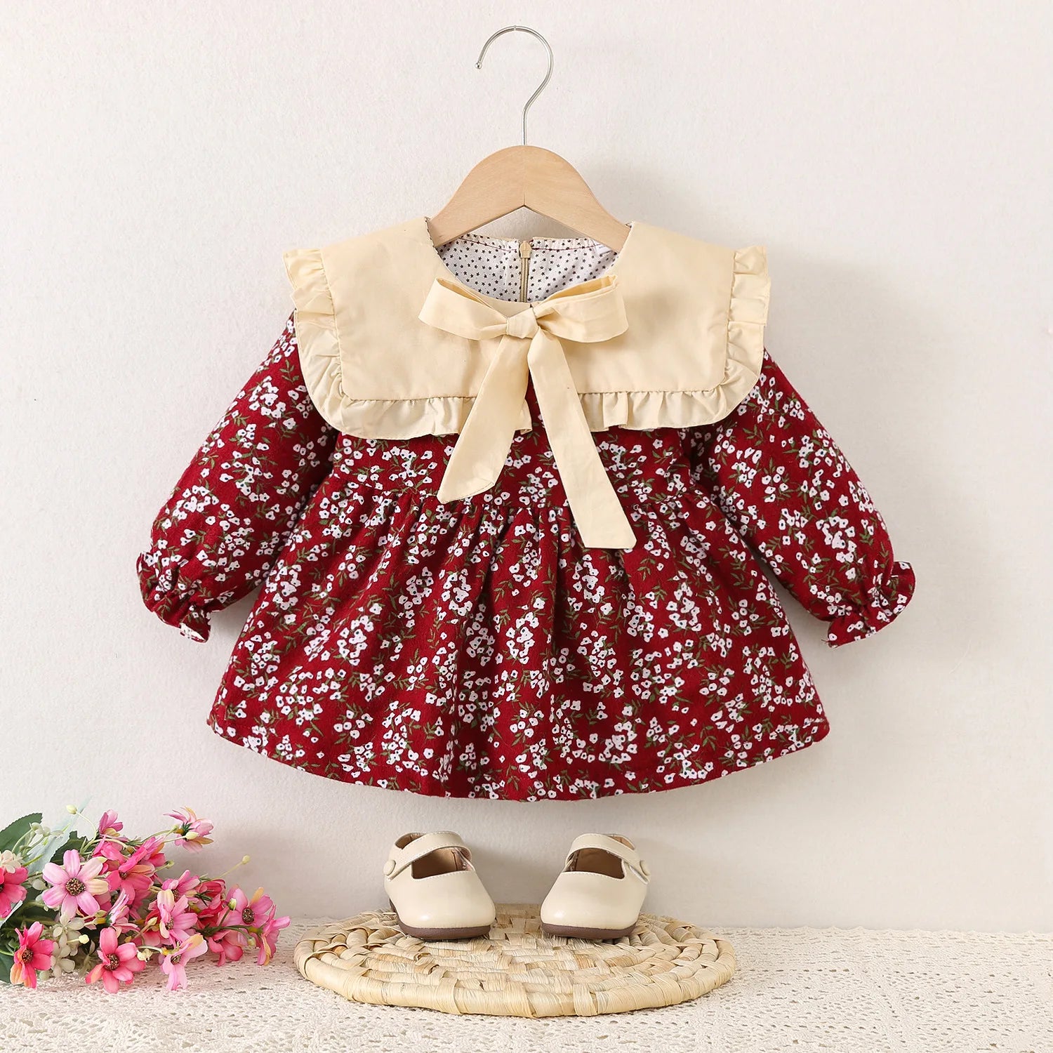 Vestido Floral Manga Longa