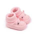 Sapatinho de Tricô Bebê com Orelhinhas Teddy Bear | Macio e Quentinho Inverno 0–12 Meses