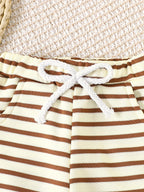 Conjunto 2 Peças Bebê Unissex | Moletom Tigre 3D com Capuz + Calça Listrada 3M–2 Anos