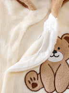Macacão Pelúcia Bebê Urso com Touca | Fechado nos Pés Unissex 0–9 Meses