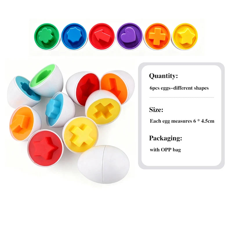 Puzzle Montessori de Encaixe Ovos | Formas e Dinossauros 1–4 Anos