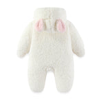 Macacão Bebê Menina Inverno | Bodysuit Algodão Espessado com Capuz 3M–12 Meses
