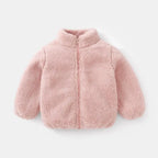 Casaco Pelúcia Infantil Gola Alta | Zíper Quentinho 9M–6 Anos