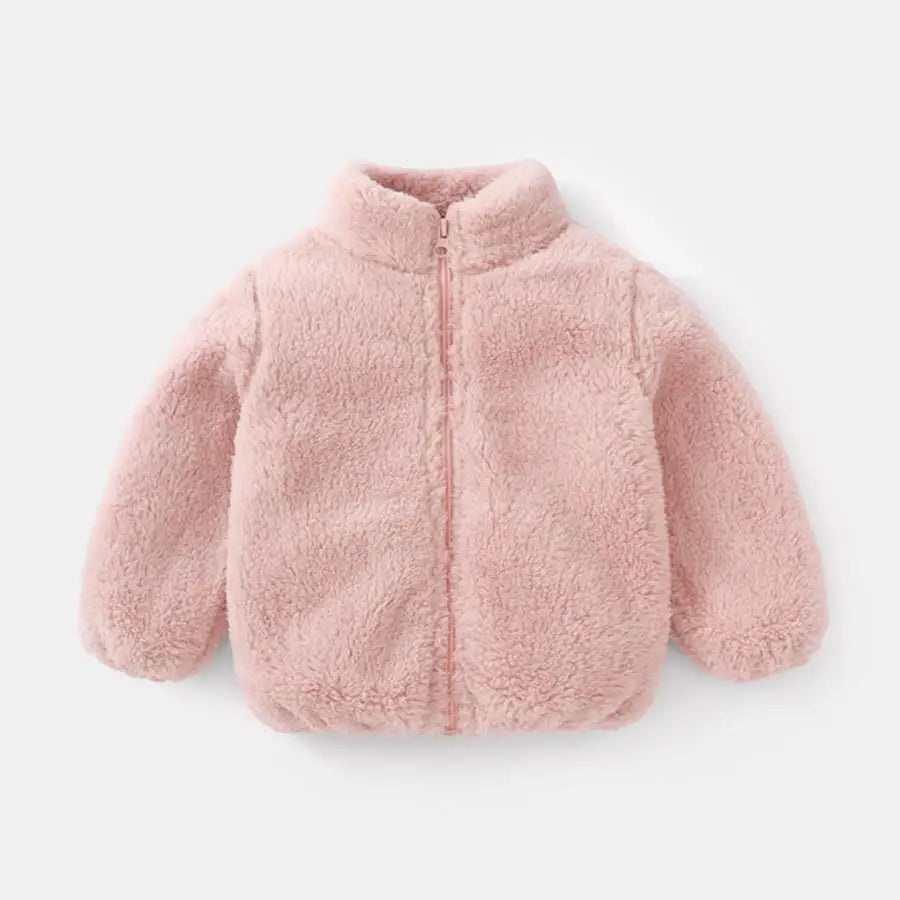 Casaco Pelúcia Infantil Gola Alta | Zíper Quentinho 9M–6 Anos