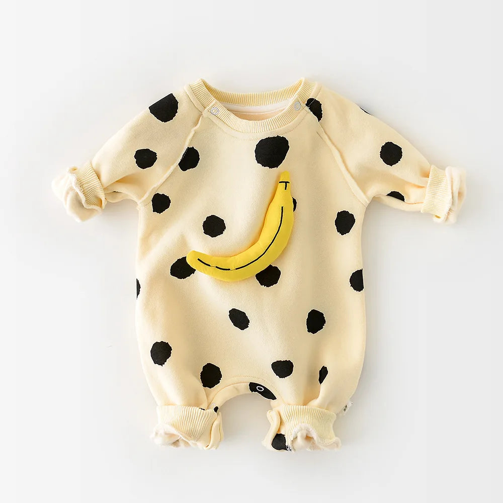 Macacão Bebê Estampa Banana | Pijama Algodão Unissex 0–24 Meses