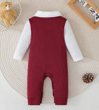 Body Bebê Menino Estilo College | Gola Lapela Manga Longa 0–18 Meses
