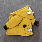 Casaco Infantil Teddy Bear | Parka Acolchoado Veludo Capuz Outono/Inverno 12M–5 Anos