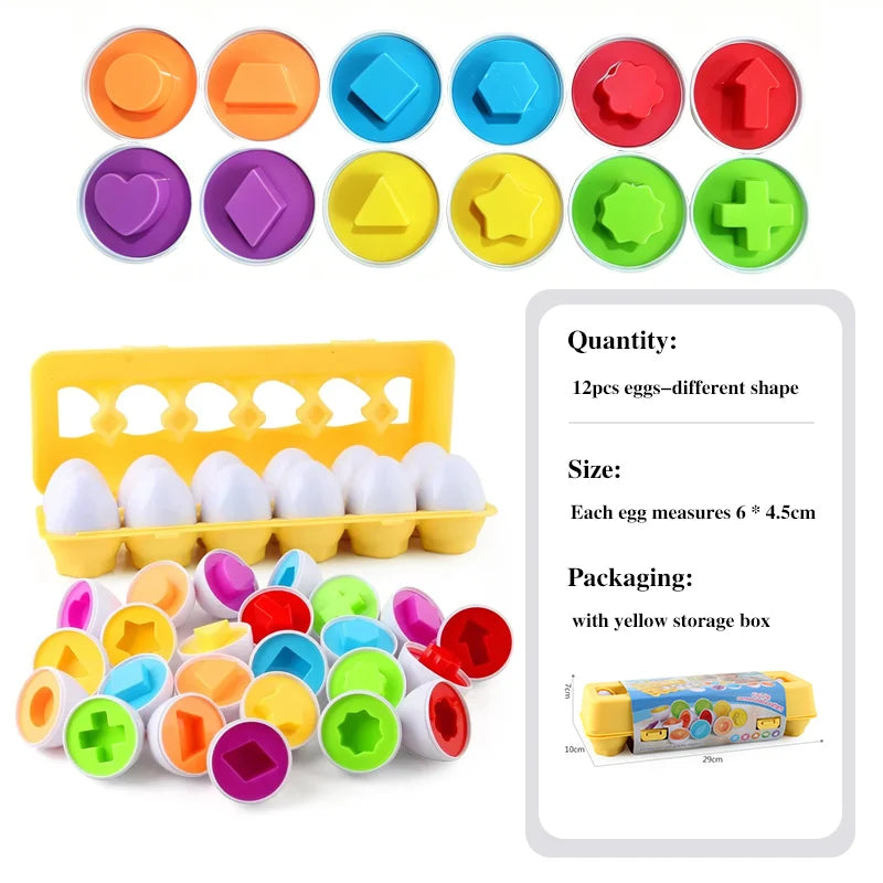 Puzzle Montessori de Encaixe Ovos | Formas e Dinossauros 1–4 Anos