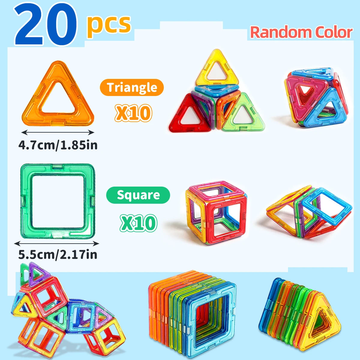 Blocos Magnéticos de Construção STEM | Brinquedo Educativo DIY