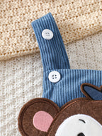 Conjunto Macacão + Touca Bebê Menino Macaquinho | Veludo Cotelê 1–18 Meses